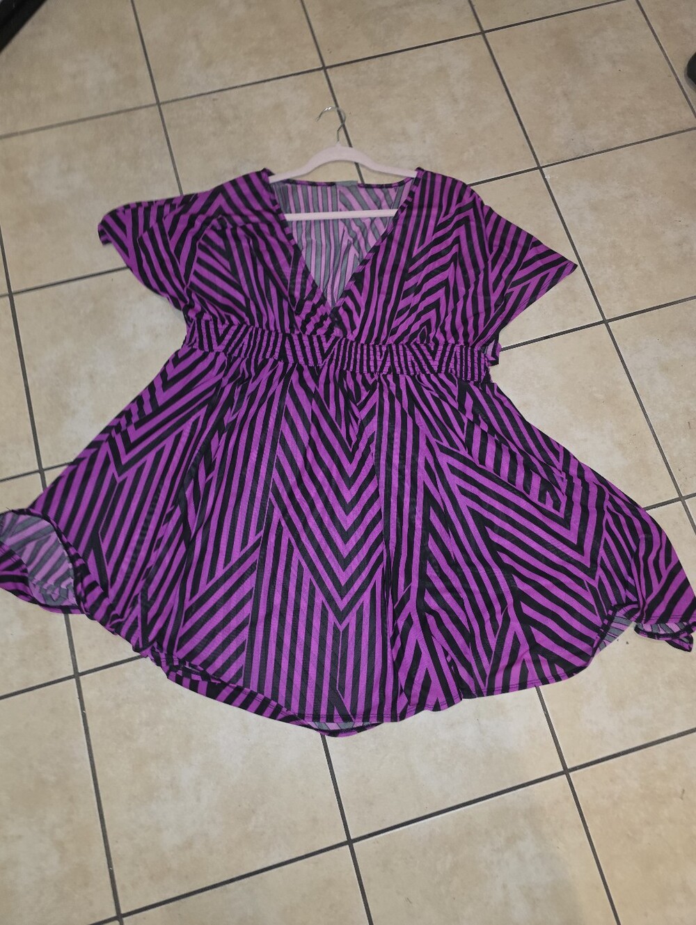 torrid Purple and Black Striped Swim Coverup